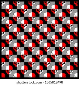 pattern skull red white