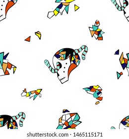 Pattern skull seamless vector abstraction background