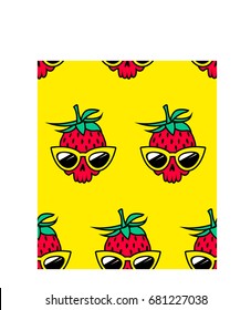 pattern skull strawberry crazy 