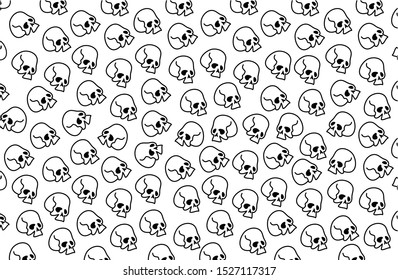 Pattern with skulls. Background Vector illustration.