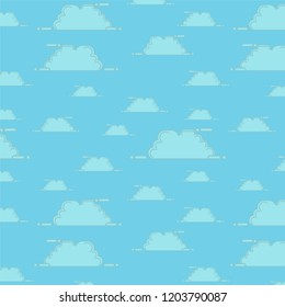 pattern sky cloud blue background with flat design