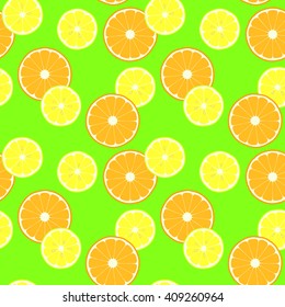 pattern with slice citruses - lemon and orange