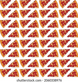 pattern slice of pizza with smoked meats