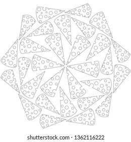 The pattern of the slices of cheese.  Mandala style