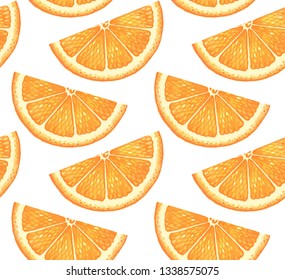 Pattern with slices of orange. Watercolor orange. Suitable for curtains, wallpaper, fabrics, wrapping paper.