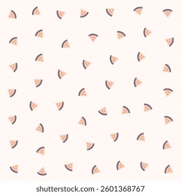 a pattern of slices of pizza on a white background