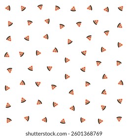 a pattern of slices of pizza on a white background