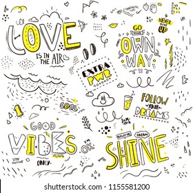 Pattern with slogans for tee print. Typography for t shirt.