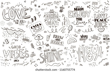 Pattern with slogans for tee print. Typography for t shirt.
