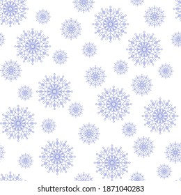 Pattern of small and big snowflakes for cover or any other background 