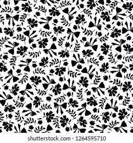 Pattern of the small flower and ribbon,