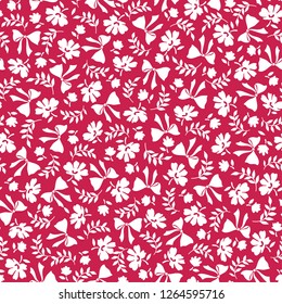 Pattern of the small flower and ribbon,