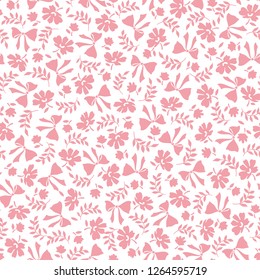 Pattern of the small flower and ribbon,