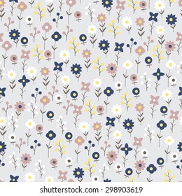 The pattern of small flowers. Pastel pattern of several types of small flowers. Light option.