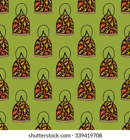 Pattern with small lamps. Vector.