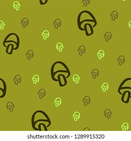 pattern of small mushrooms heaped hands. vector