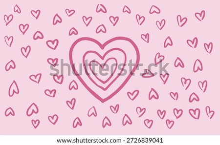 A pattern of small pink hearts. Typical for use on Valentine's Day.