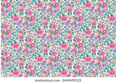  Muster in kleinen Blüten. Shabby . Nahtloser floraler Hintergrund für Textil- oder Buchumschläge, Herstellung, Bildschirmhintergründe, Druck, Geschenkpapier und Scrapbooking.