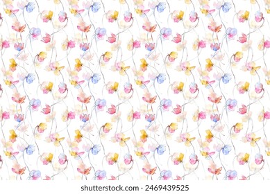  pattern in small-scale flowers. Shabby . Floral seamless background for textile or book covers, manufacturing, wallpapers, print, gift wrap and scrapbooking.