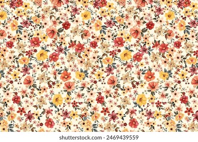  pattern in small-scale flowers. Shabby . Floral seamless background for textile or book covers, manufacturing, wallpapers, print, gift wrap and scrapbooking.