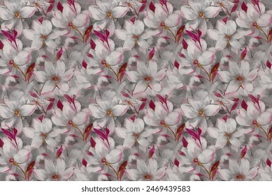  pattern in small-scale flowers. Shabby . Floral seamless background for textile or book covers, manufacturing, wallpapers, print, gift wrap and scrapbooking.