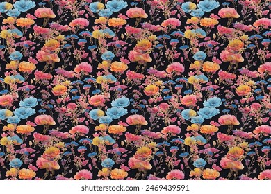  pattern in small-scale flowers. Shabby . Floral seamless background for textile or book covers, manufacturing, wallpapers, print, gift wrap and scrapbooking.