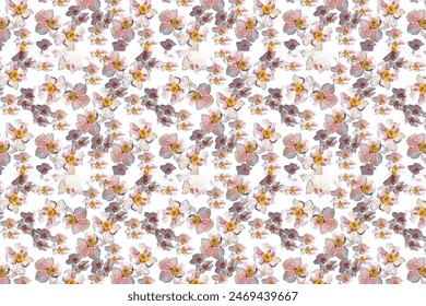  pattern in small-scale flowers. Shabby . Floral seamless background for textile or book covers, manufacturing, wallpapers, print, gift wrap and scrapbooking.