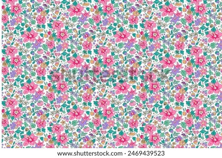  pattern in small-scale flowers. Shabby . Floral seamless background for textile or book covers, manufacturing, wallpapers, print, gift wrap and scrapbooking.
