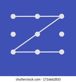 Pattern or smartphone key with the initials letter w
