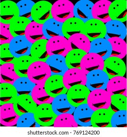 Pattern smiley. Vector illustrator.