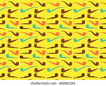 Pattern with smoking tube. Vector Illustration.
