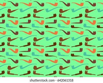 Pattern with smoking tube. Vector Illustration.