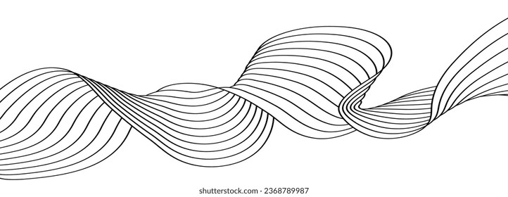 pattern of smooth wavy lines. Design for packaging design, music illustration, technology and creative ideas