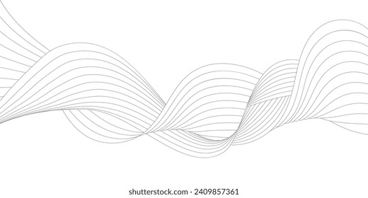 A pattern of smooth wavy lines. A template for creating a creative design. Vector illustration