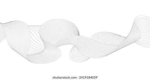 A pattern of smooth wavy lines. A template for creating a creative design. Vector illustration