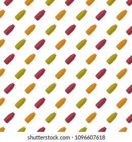 Pattern from smoothies. Colorfull bottles.