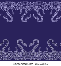 pattern with snakes. light on a blue background