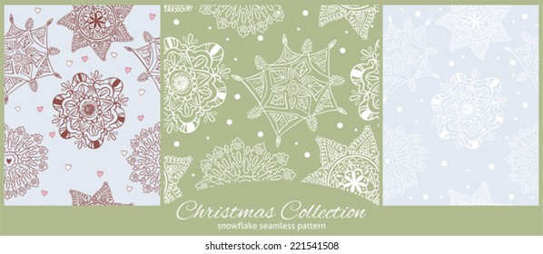 pattern with snowflake, christmas collection