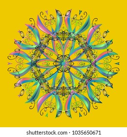 Pattern of snowflakes. Christmas Snowflakes Background. Cute Pattern. Vector christmas abstract colorful background with cute snowflake. Vector illustration.