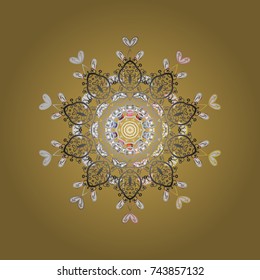 Pattern of snowflakes. Christmas Snowflakes Background. Cute Pattern. Vector christmas abstract colorful background with cute snowflake. Vector illustration.
