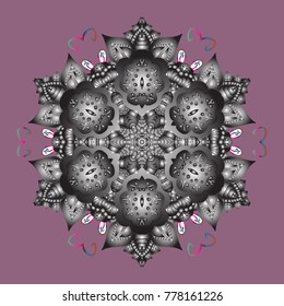 Pattern of snowflakes. Christmas Snowflakes Background. Vector christmas abstract colorful background with cute snowflake. Vector illustration. Cute Pattern.