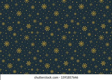 Pattern with snowflakes. Christmas background or wrapping paper. Vector