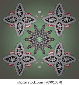Pattern of snowflakes. Cute Pattern. Christmas Snowflakes Background. Vector illustration. Vector christmas abstract colorful background with cute snowflake.