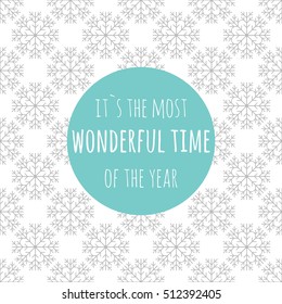 Pattern with snowflakes. Greeting card. Vector background.
