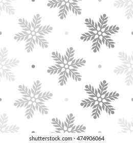 Pattern With Snowflakes, Seamless Background.