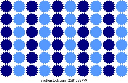 pattern with snowflakes two tone blue star pattern on white background as seamless repeat style replete image design for fabric printing, blue strip