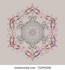 Pattern of snowflakes. Vector christmas abstract colorful background with cute snowflake. Christmas Snowflakes Background. Cute Pattern. Vector illustration.