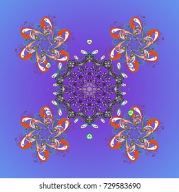 Pattern of snowflakes. Vector illustration. Vector christmas abstract colorful background with cute snowflake. Cute Pattern. 