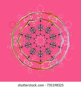 Pattern of snowflakes. Vector illustration. Vector christmas abstract colorful background with cute snowflake. Cute Pattern. Christmas Snowflakes Background.