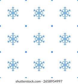 Muster mit Schneeflocken, Wintergewebe nahtlos, Muster von fallendem Schnee, Winterkonzept, lineare Vektorgrafik eps10